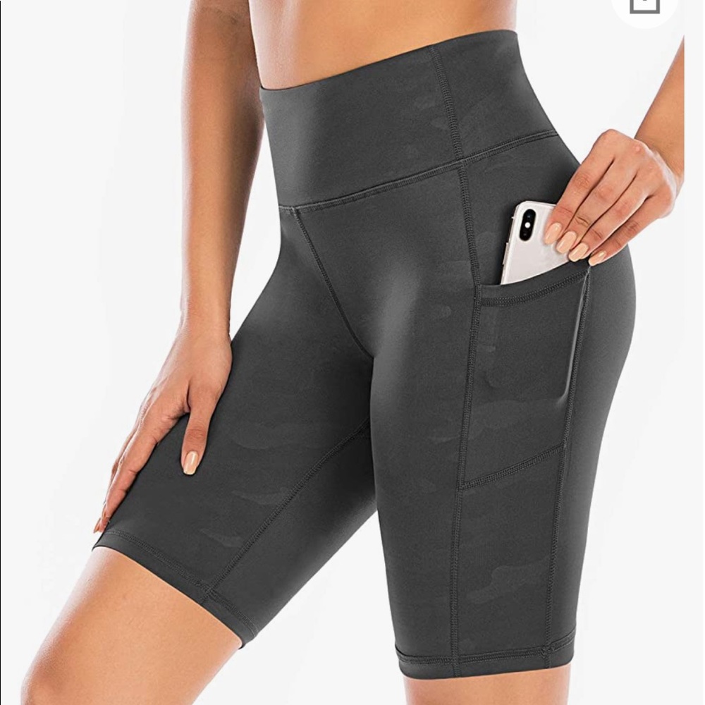 Sarin Mathews Women Workout Shorts With Pockets Women Cycling Shorts High Waist